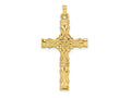 FJC Finejewelers 14 kt Yellow Gold Polished Solid Fancy Design Cross Charm 42 x 23 mm