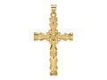 FJC Finejewelers 14 kt Yellow Gold Polished Solid Fancy Design Cross Charm 52 x 29 mm
