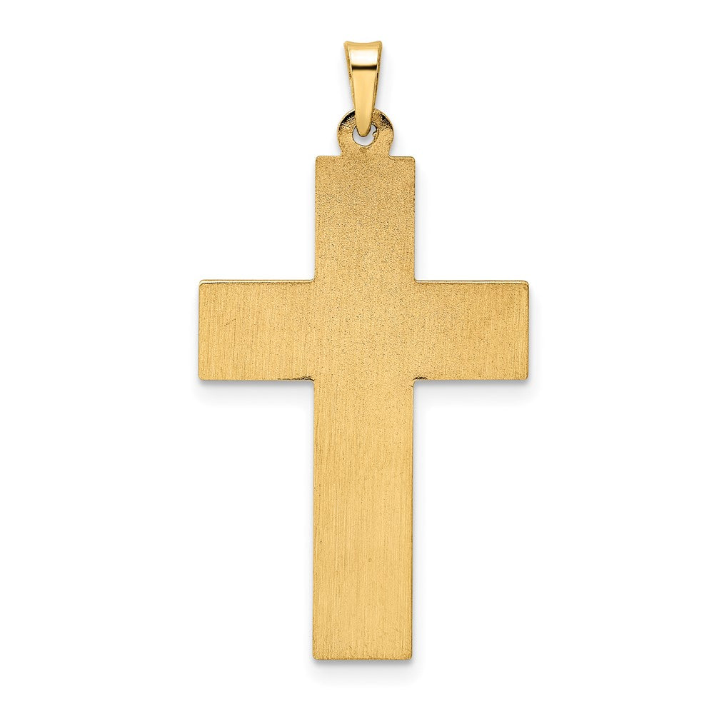 FJC Finejewelers 14 kt Two Tone Gold Polished Hollow Woven Double Cross Charm 36 x 19 mm