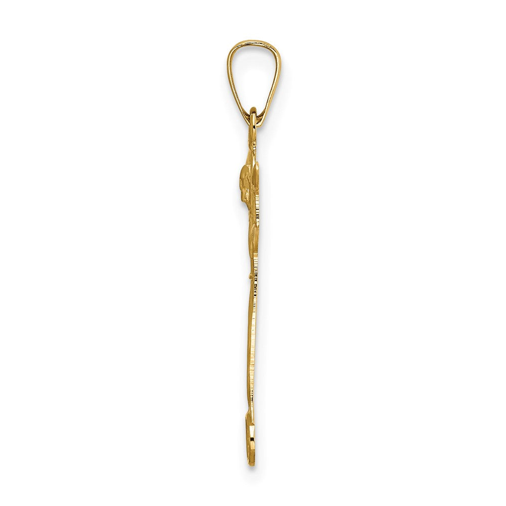 FJC Finejewelers 14 kt Yellow Gold Polished Solid Risen Christ Charm 17 mm