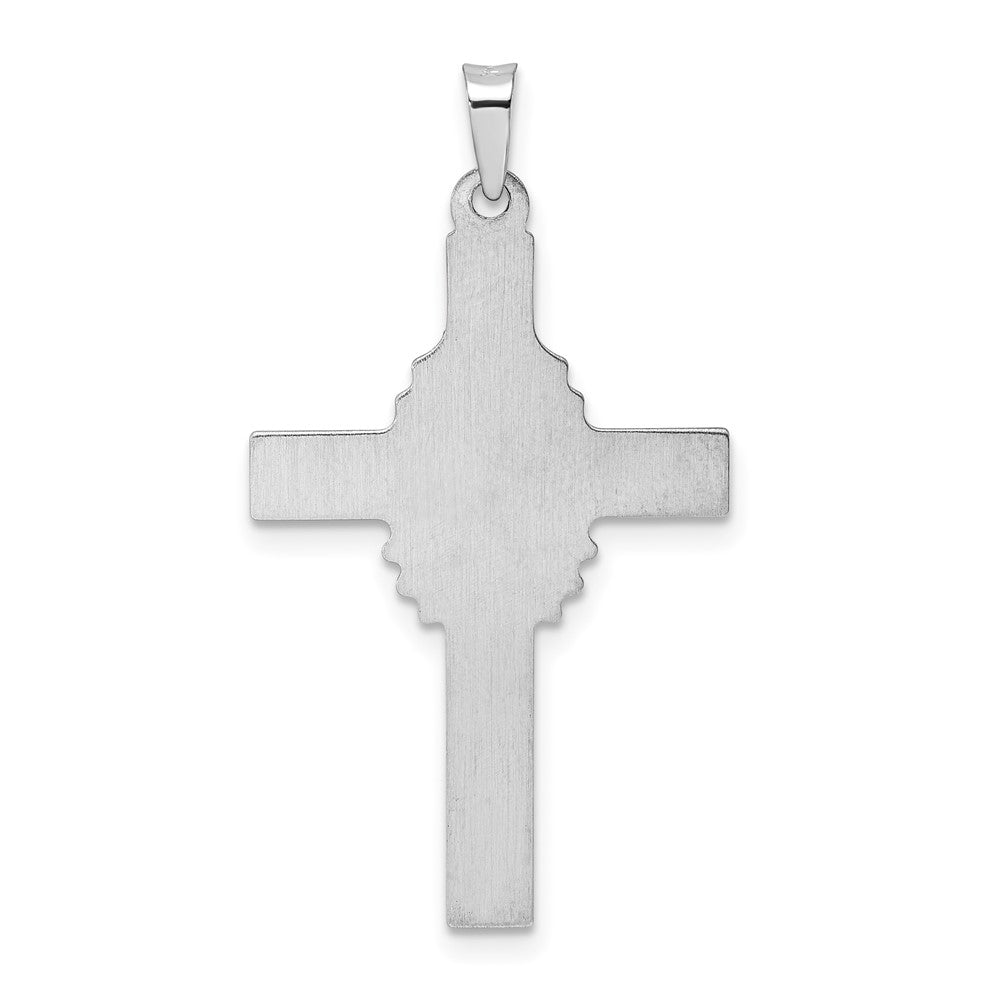 FJC Finejewelers 14 kt White Gold Themed Polished and Satin Hollow Cross Charm 36 mm x 20 mm