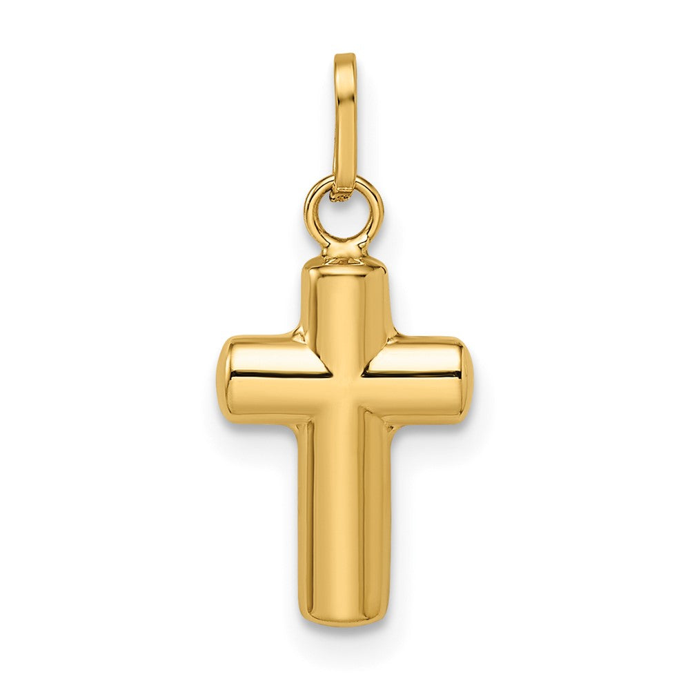 FJC Finejewelers 14 kt Yellow Gold Polished Puffed Cross Charm 17 x 8 mm
