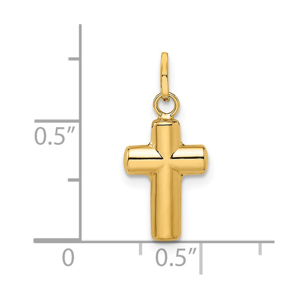 FJC Finejewelers 14 kt Yellow Gold Polished Puffed Cross Charm 17 x 8 mm