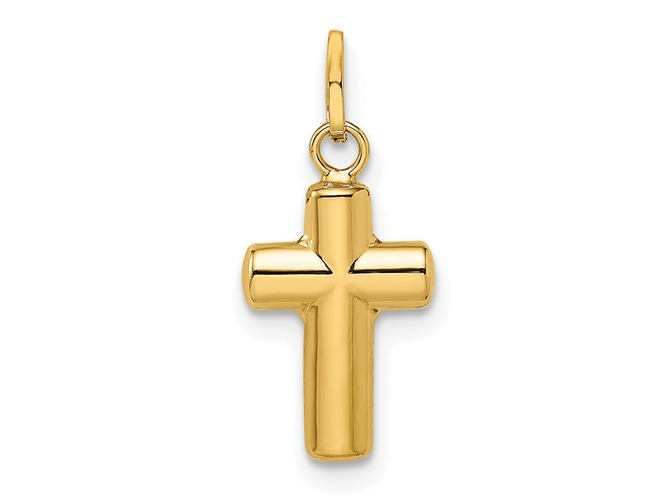 FJC Finejewelers 14 kt Yellow Gold Polished Puffed Cross Charm 17 x 8 mm
