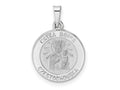 FJC Finejewelers 14 kt White Gold Polished and Satin Hollow Matka Boska Medal Charm 21 mm x 14 mm