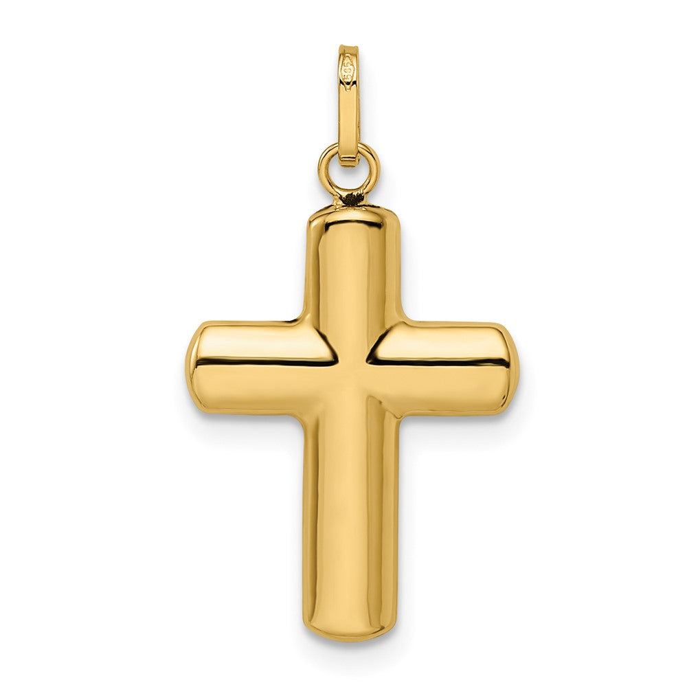 FJC Finejewelers 14 kt Yellow Gold Polished Puffed Cross Charm 25 x 14 mm