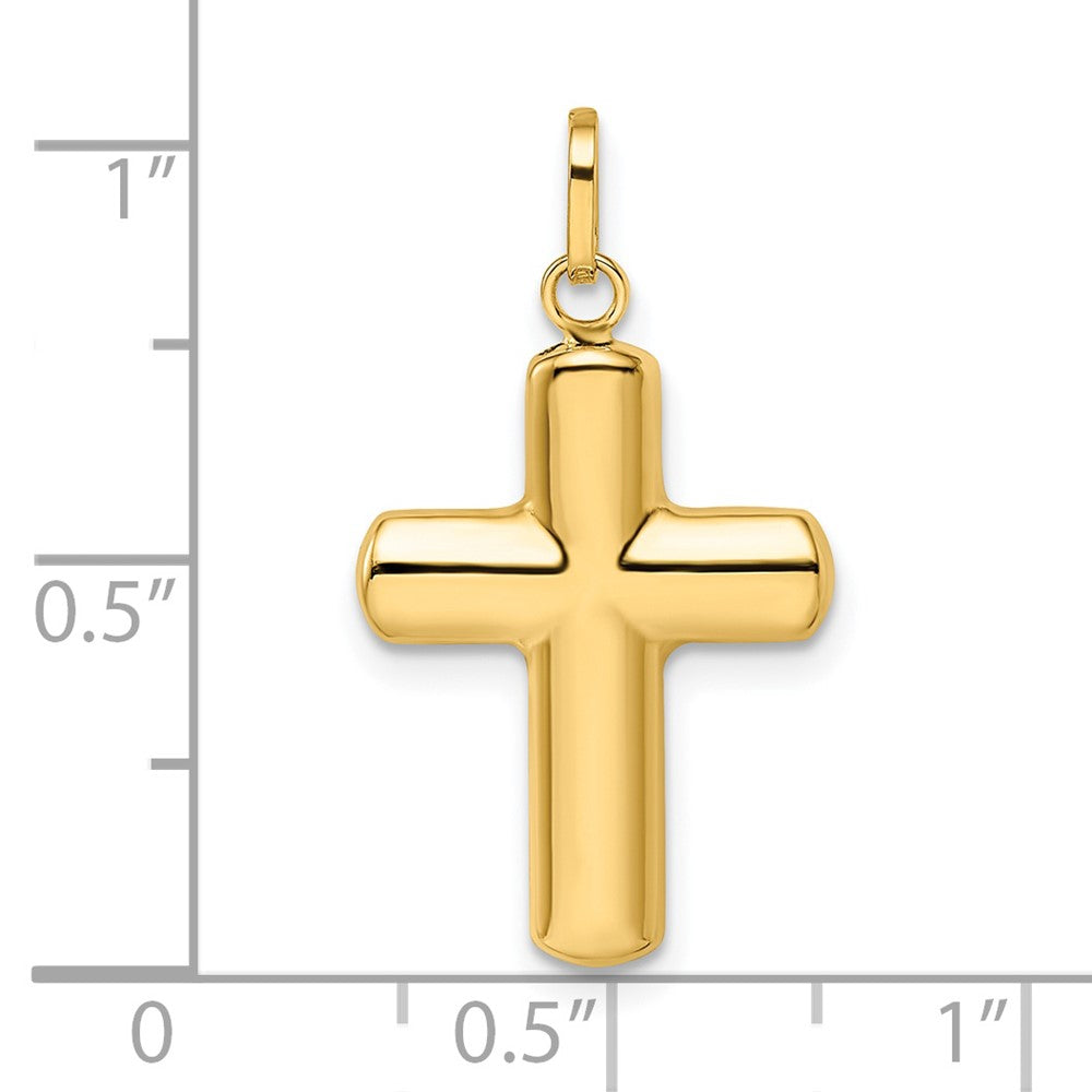 FJC Finejewelers 14 kt Yellow Gold Polished Puffed Cross Charm 25 x 14 mm