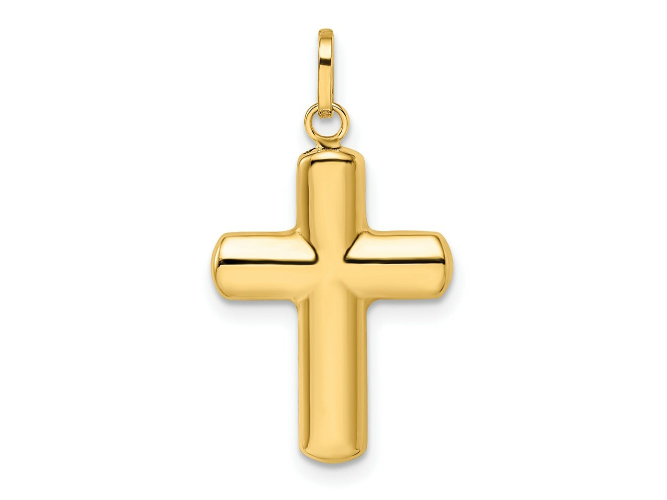 FJC Finejewelers 14 kt Yellow Gold Polished Puffed Cross Charm 25 x 14 mm