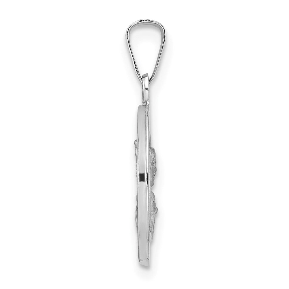 FJC Finejewelers 14 kt White Gold Polished and Satin Hollow Queen of Holy Scapular Medal 22 mm x 15 mm