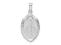 FJC Finejewelers 14 kt White Gold Polished and Satin Hollow Miraculous Medal Charm 24 mm x 12 mm