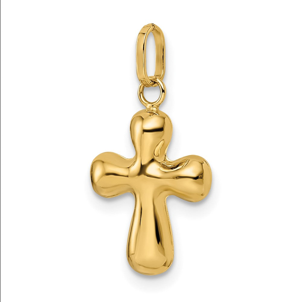 FJC Finejewelers 14 kt Yellow Gold Polished Puffed Cross Charm 20 x 11 mm