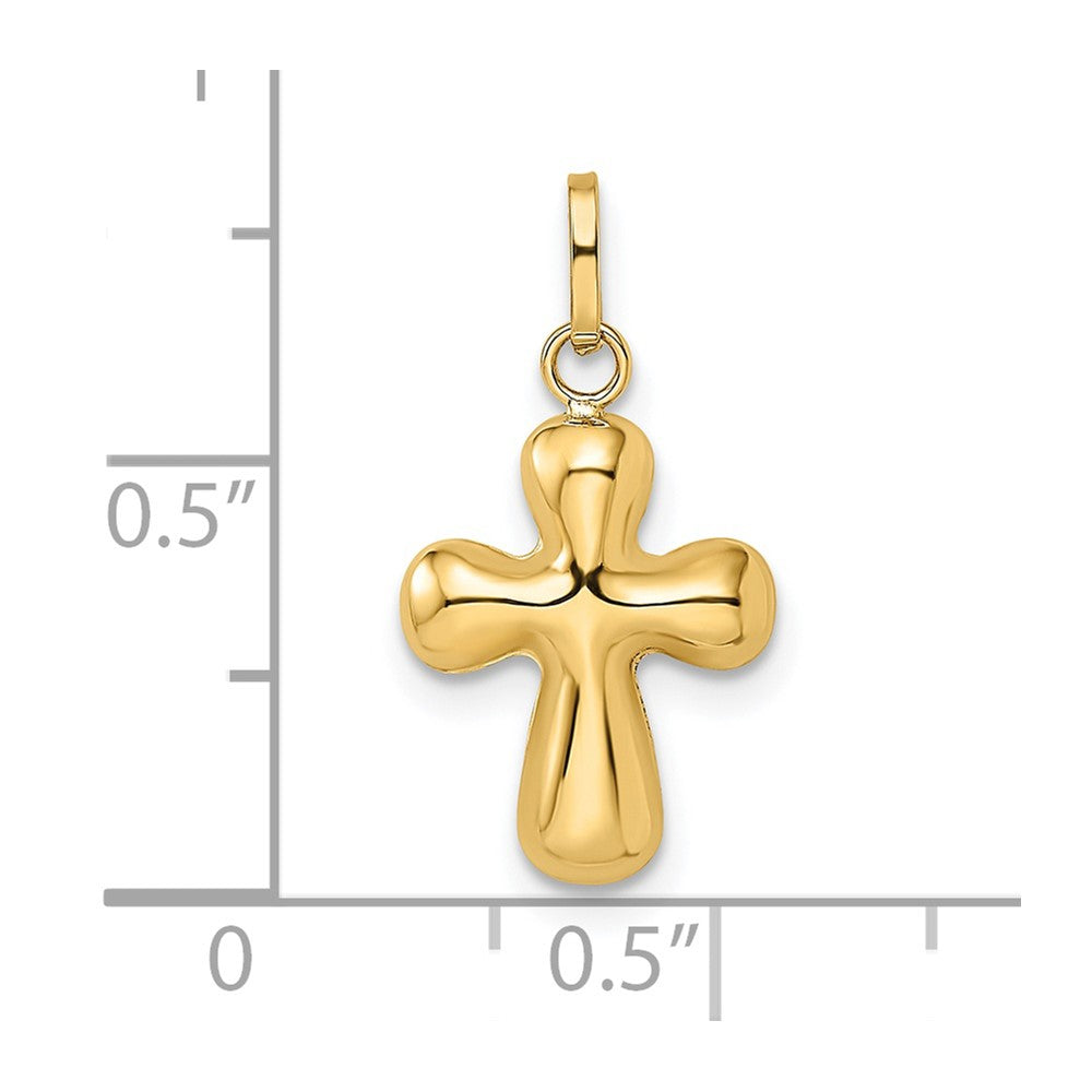 FJC Finejewelers 14 kt Yellow Gold Polished Puffed Cross Charm 20 x 11 mm