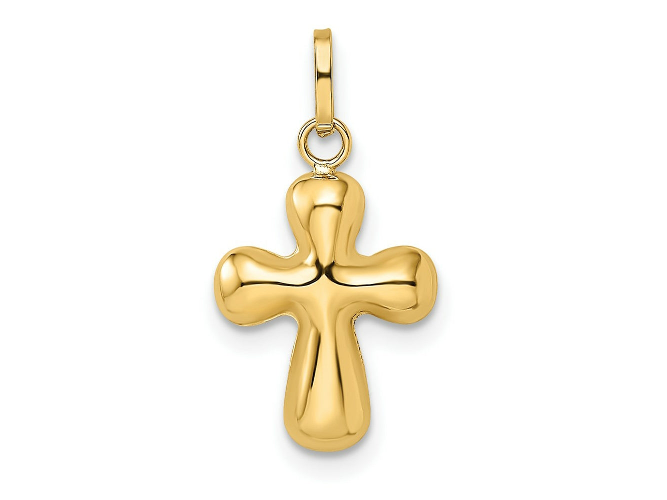FJC Finejewelers 14 kt Yellow Gold Polished Puffed Cross Charm 20 x 11 mm