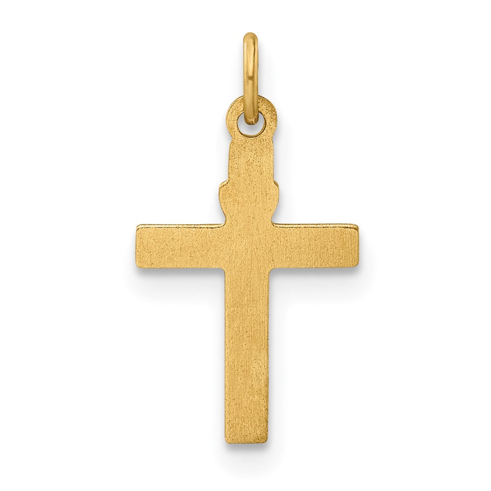 FJC Finejewelers 14 kt Yellow Gold Polished Solid Heart Cross Charm 17 x 9 mm