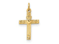 FJC Finejewelers 14 kt Yellow Gold Polished Solid Heart Cross Charm 17 x 9 mm