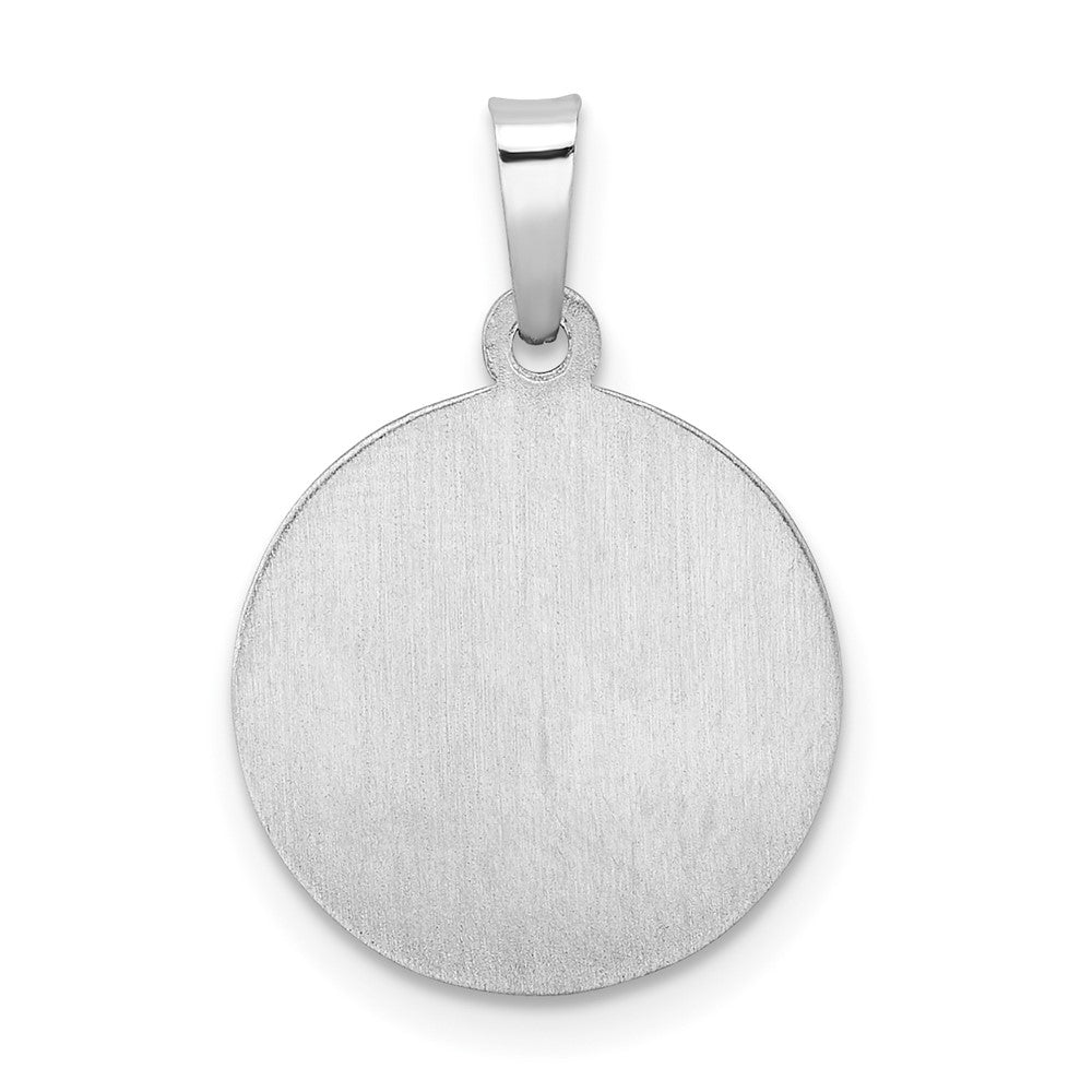 FJC Finejewelers 14 kt White Gold Themed Polished and Satin Hollow St Anthony Medal Charm 21 mm x 14 mm