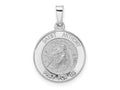 FJC Finejewelers 14 kt White Gold Themed Polished and Satin Hollow St Anthony Medal Charm 21 mm x 14 mm
