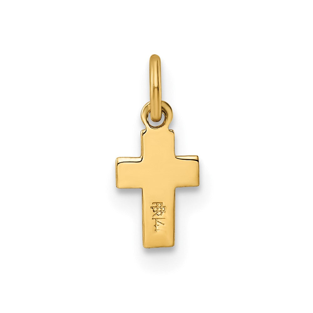FJC Finejewelers 14 kt Yellow Gold Polished Solid Tiny Heart Cross Charm 11 x 4 mm