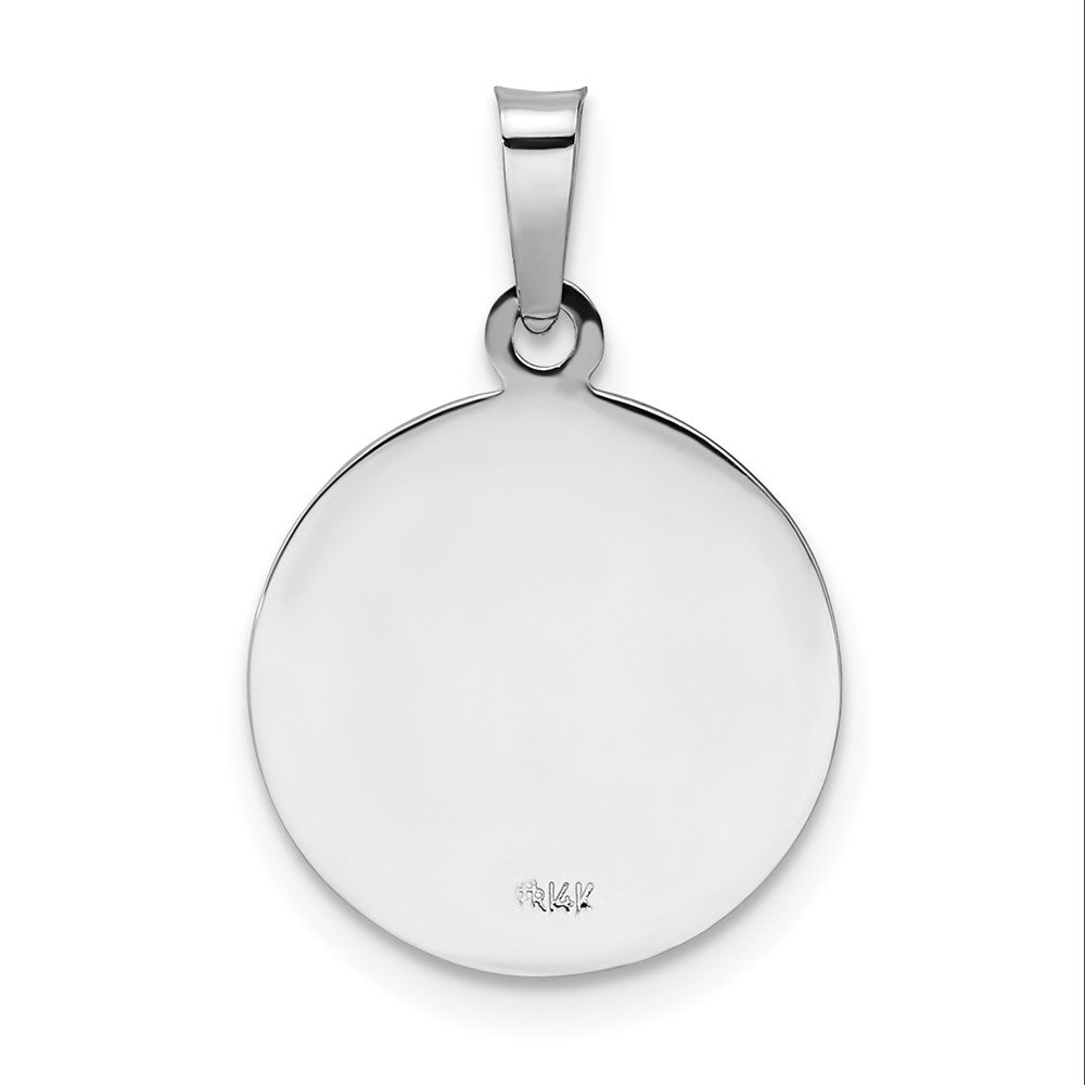 FJC Finejewelers 14 kt White Gold Polished and Satin Hollow St Anthony Medal Charm 21 mm x 14 mm