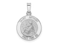 FJC Finejewelers 14 kt White Gold Polished and Satin Hollow St Anthony Medal Charm 21 mm x 14 mm