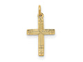 FJC Finejewelers 14 kt Yellow Gold Polished and Textured Solid Cross Charm 17 x 9 mm