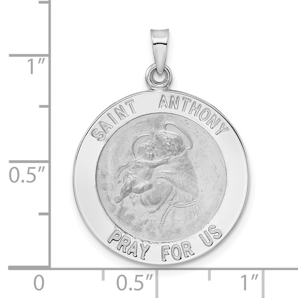 FJC Finejewelers 14 kt White Gold Polished St Anthony Solid Medal Charm 29 mm x 21 mm
