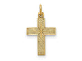 FJC Finejewelers 14 kt Yellow Gold Polished and Textured Solid Star Cross Charm 17 x 10 mm