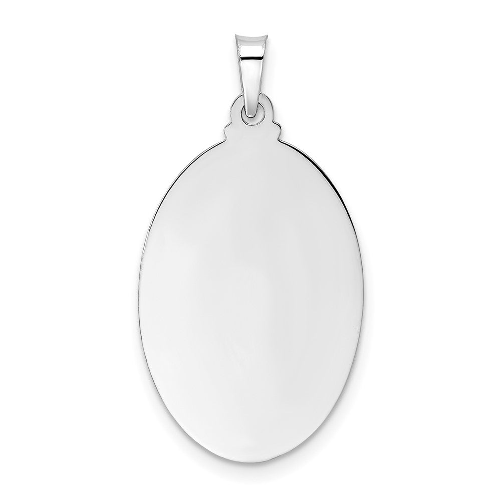 FJC Finejewelers 14 kt White Gold Polished Solid Oval St Anthony Medal Charm 30 mm x 16 mm