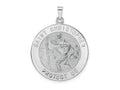 FJC Finejewelers 14 kt White Gold Polished Saint Christopher Solid Medal Charm 33 mm x 26 mm