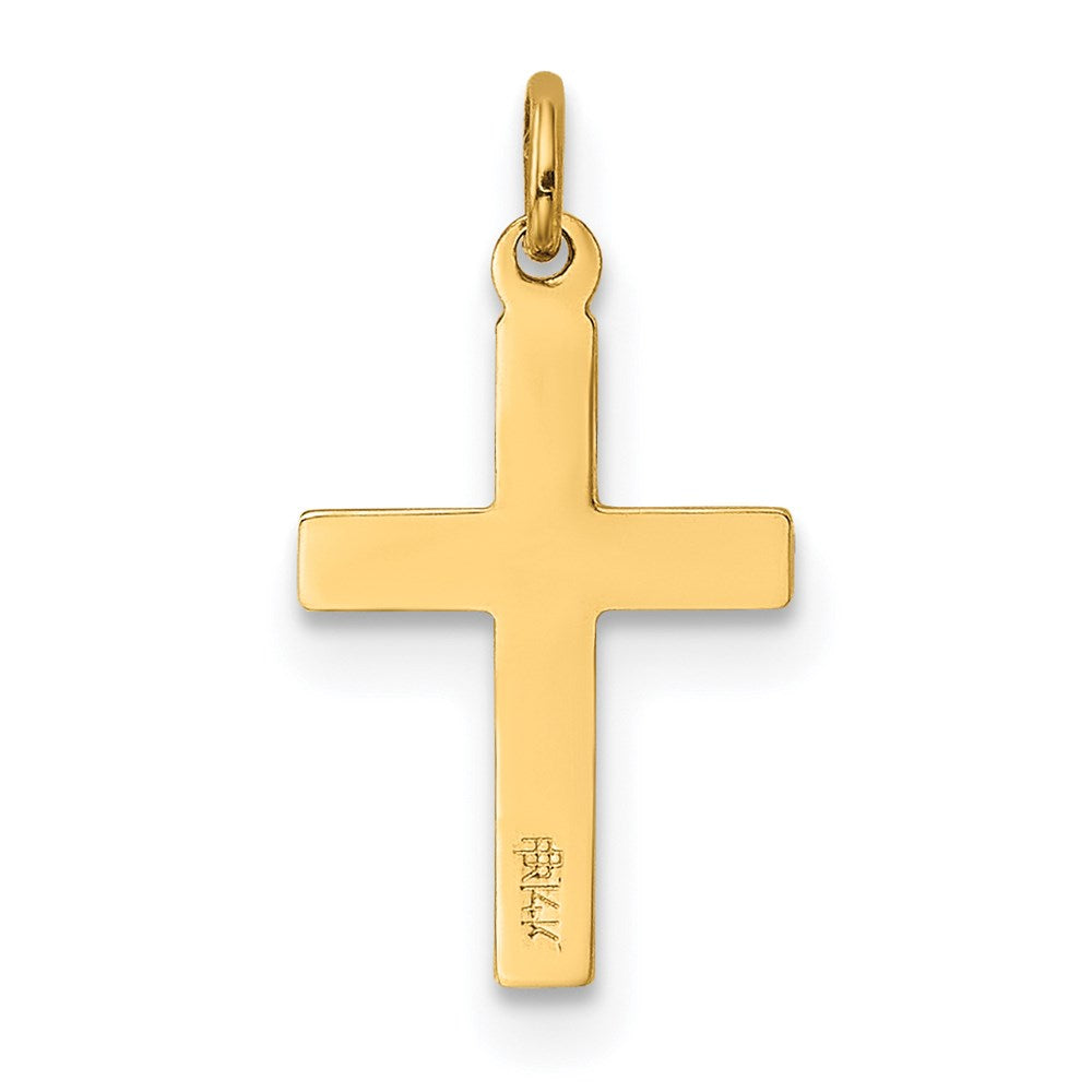 FJC Finejewelers 14 kt Yellow Gold Floral Cross Charm 18 x 10 mm