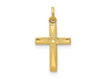 FJC Finejewelers 14 kt Yellow Gold Floral Cross Charm 18 x 10 mm