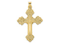 FJC Finejewelers 14 kt Yellow Gold Polished Hollow Fancy Fleur de Lis Cross Charm 55 x 36 mm