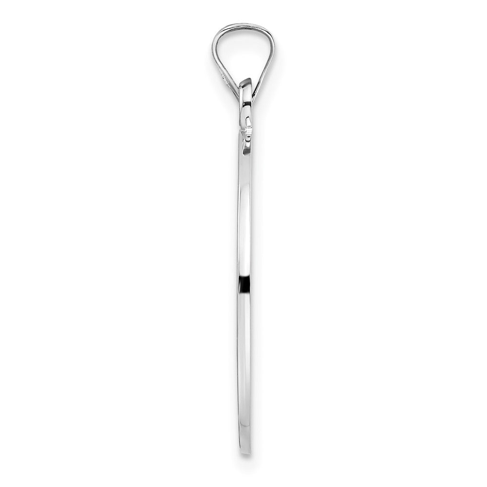 FJC Finejewelers 14 kt White Gold Polished Saint Joseph Solid Medal Charm 28 mm x 21 mm