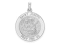 FJC Finejewelers 14 kt White Gold Polished Saint Joseph Solid Medal Charm 28 mm x 21 mm