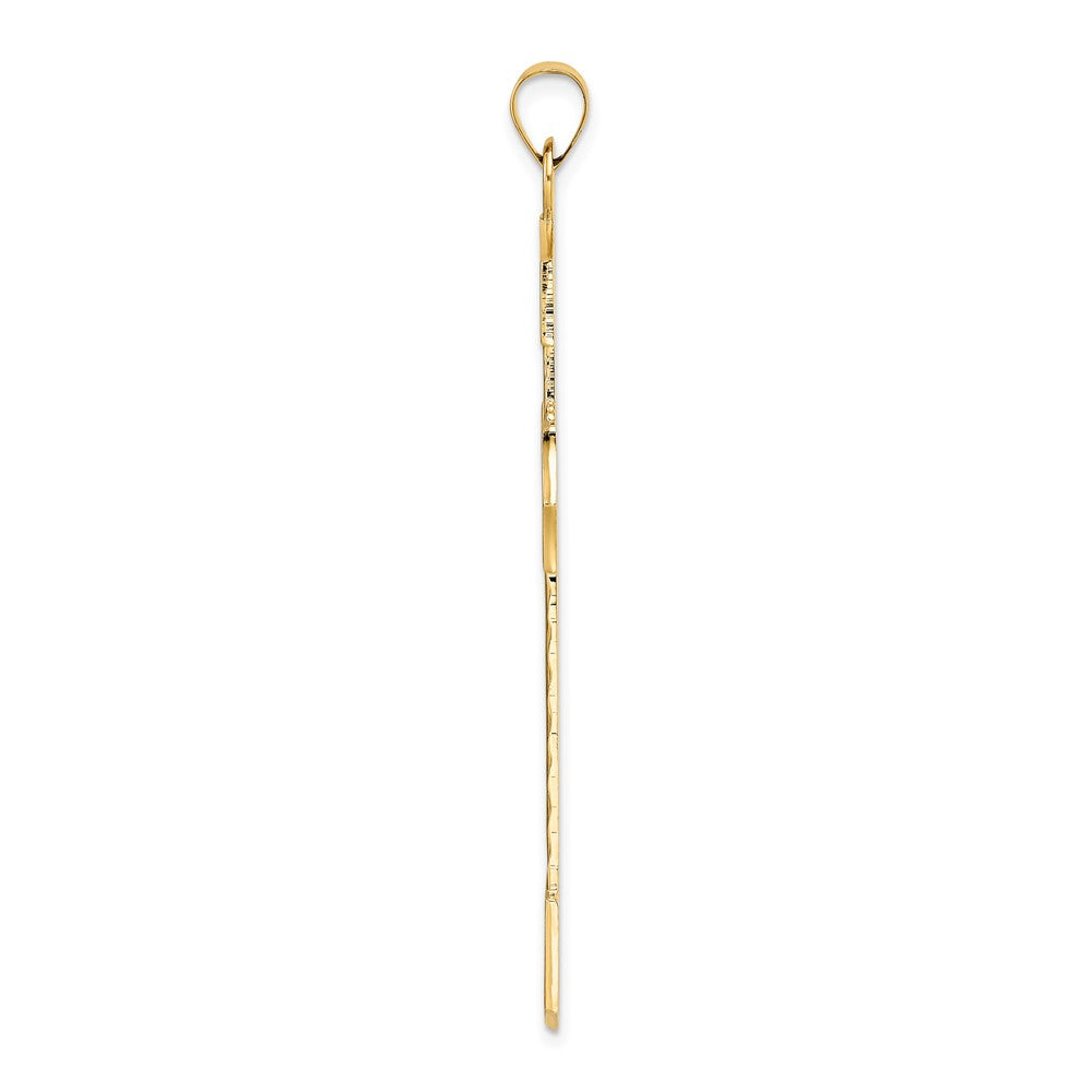 FJC Finejewelers 14 kt Yellow Gold Polished Solid Fancy Design Cross Charm 58 x 33 mm