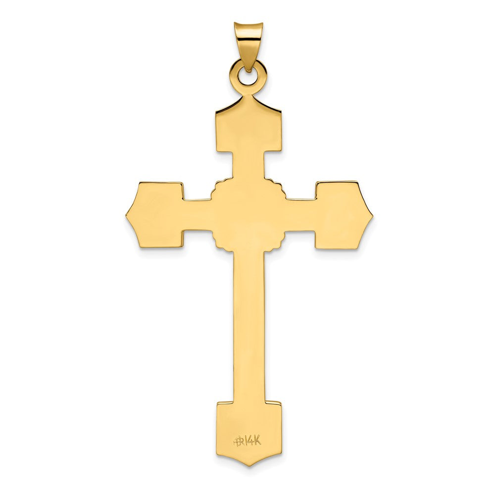 FJC Finejewelers 14 kt Yellow Gold Polished Solid Fancy Design Cross Charm 58 x 33 mm