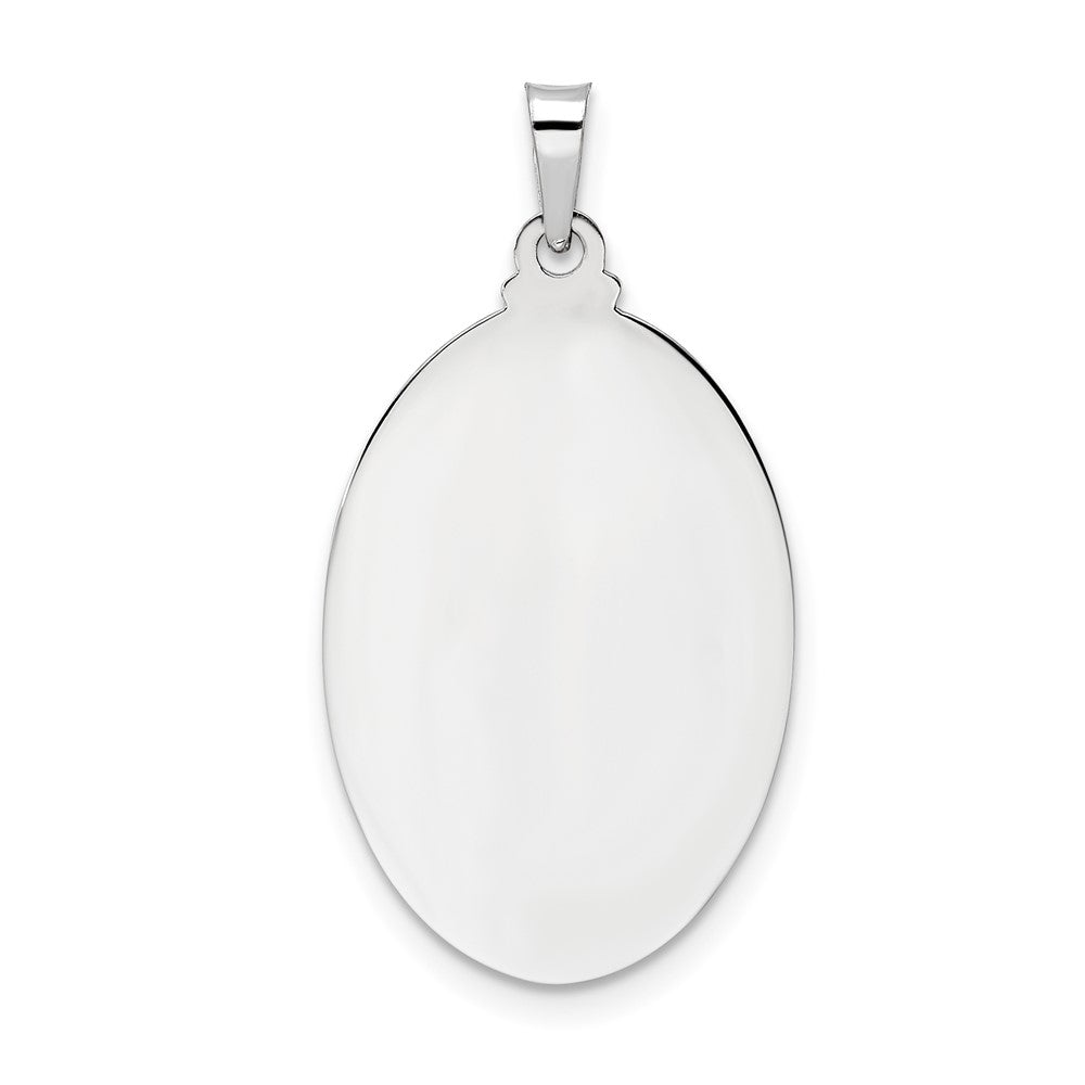 FJC Finejewelers 14 kt White Gold Themed Polished Saint Joseph Oval Solid Medal Charm 30 mm x 16 mm