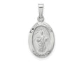 FJC Finejewelers 14 kt White Gold Polished and Satin Hollow Oval St Jude Thaddeus Medal 22 mm x 11 mm