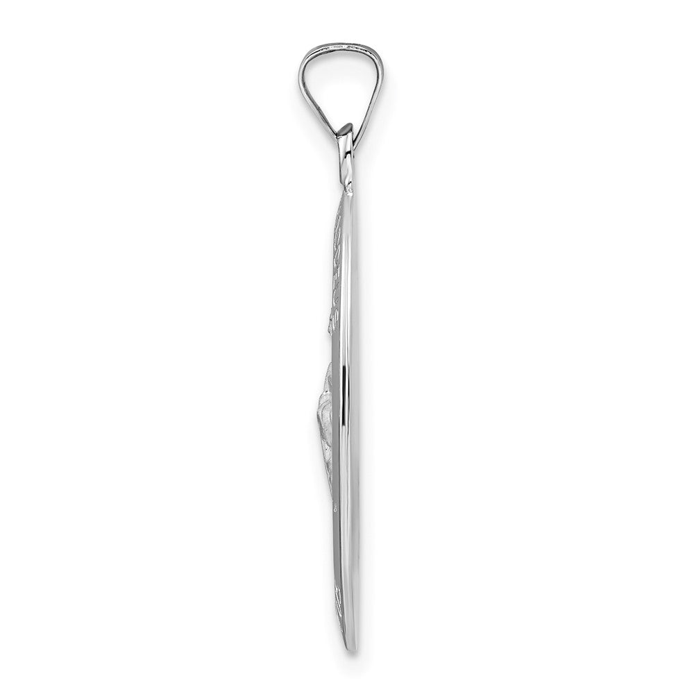 FJC Finejewelers 14 kt White Gold Polished St Jude Oval Solid Medal Charm 30 mm x 16 mm