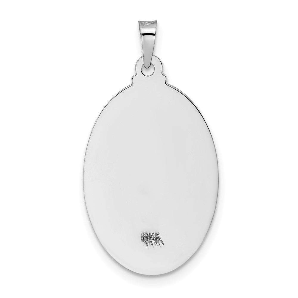 FJC Finejewelers 14 kt White Gold Polished St Jude Oval Solid Medal Charm 30 mm x 16 mm