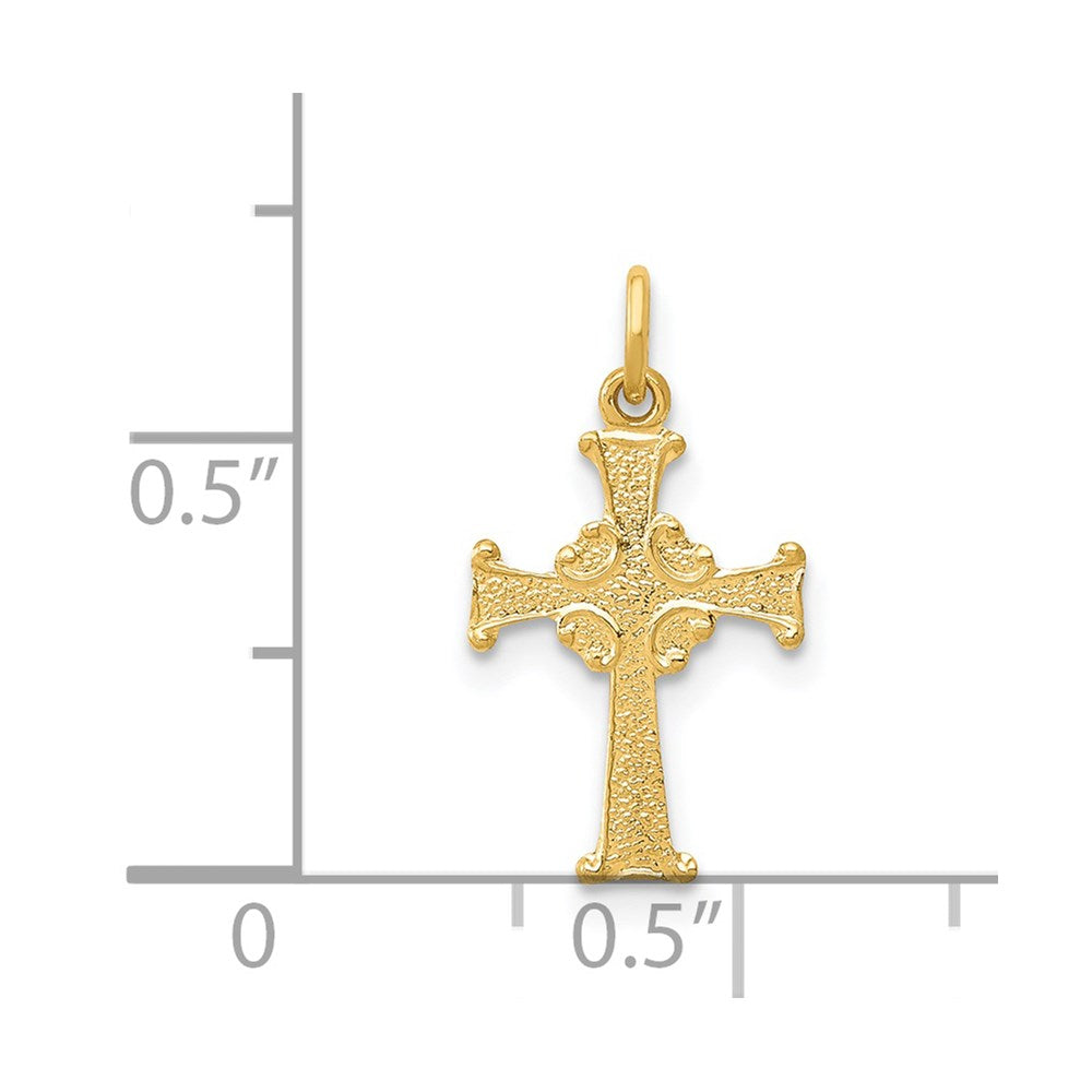 FJC Finejewelers 14 kt Yellow Gold Celtic Cross Charm 18 x 10 mm