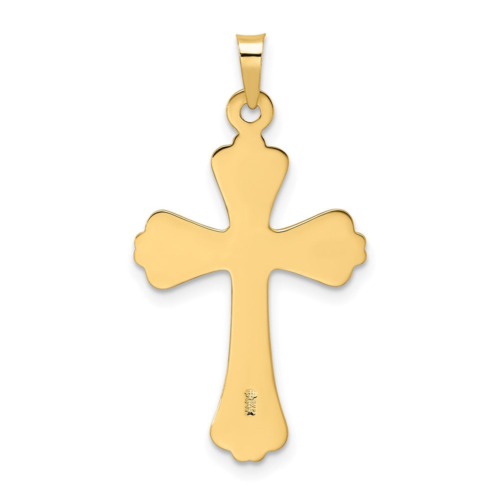 FJC Finejewelers 14 kt Yellow Gold Polished Solid Fancy Design Cross Charm 31 mm