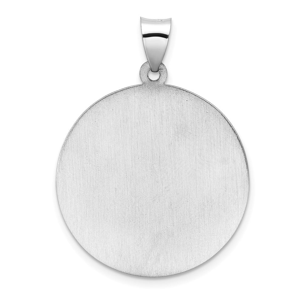 FJC Finejewelers 14 kt White Gold Polished and Satin Hollow St Michael Medal Charm 33 mm x 25 mm