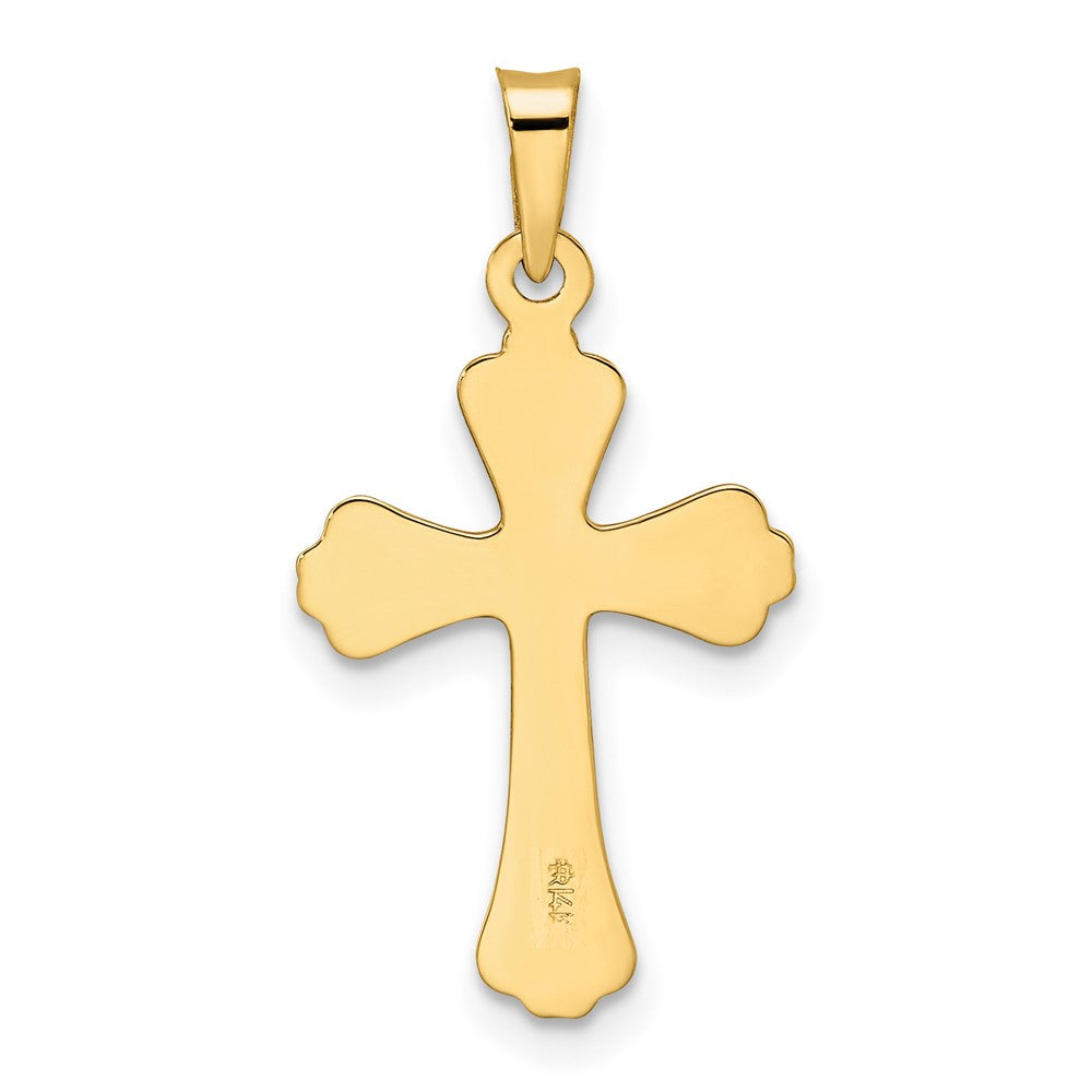 FJC Finejewelers 14 kt Yellow Gold Polished Solid Fancy Design Cross Charm 25 x 13 mm