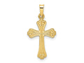 FJC Finejewelers 14 kt Yellow Gold Polished Solid Fancy Design Cross Charm 25 x 13 mm
