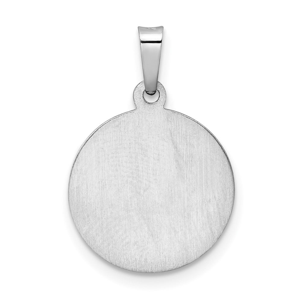 FJC Finejewelers 14 kt White Gold Polished and Satin Hollow St Michael Medal Charm 21 mm x 14 mm