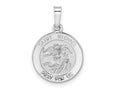 FJC Finejewelers 14 kt White Gold Polished and Satin Hollow St Michael Medal Charm 21 mm x 14 mm