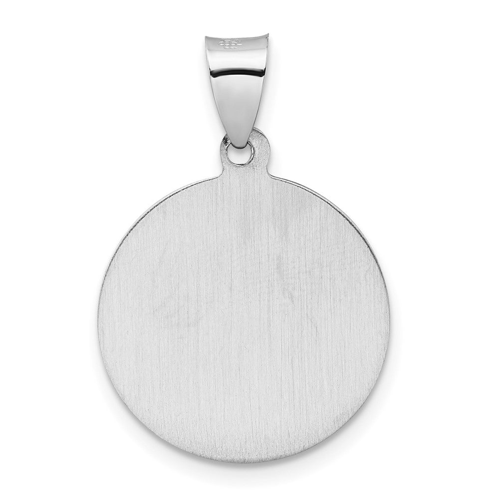 FJC Finejewelers 14 kt White Gold Polished and Satin Hollow St Michael Medal Charm 26 mm x 18 mm