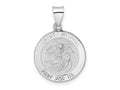 FJC Finejewelers 14 kt White Gold Polished and Satin Hollow St Michael Medal Charm 26 mm x 18 mm