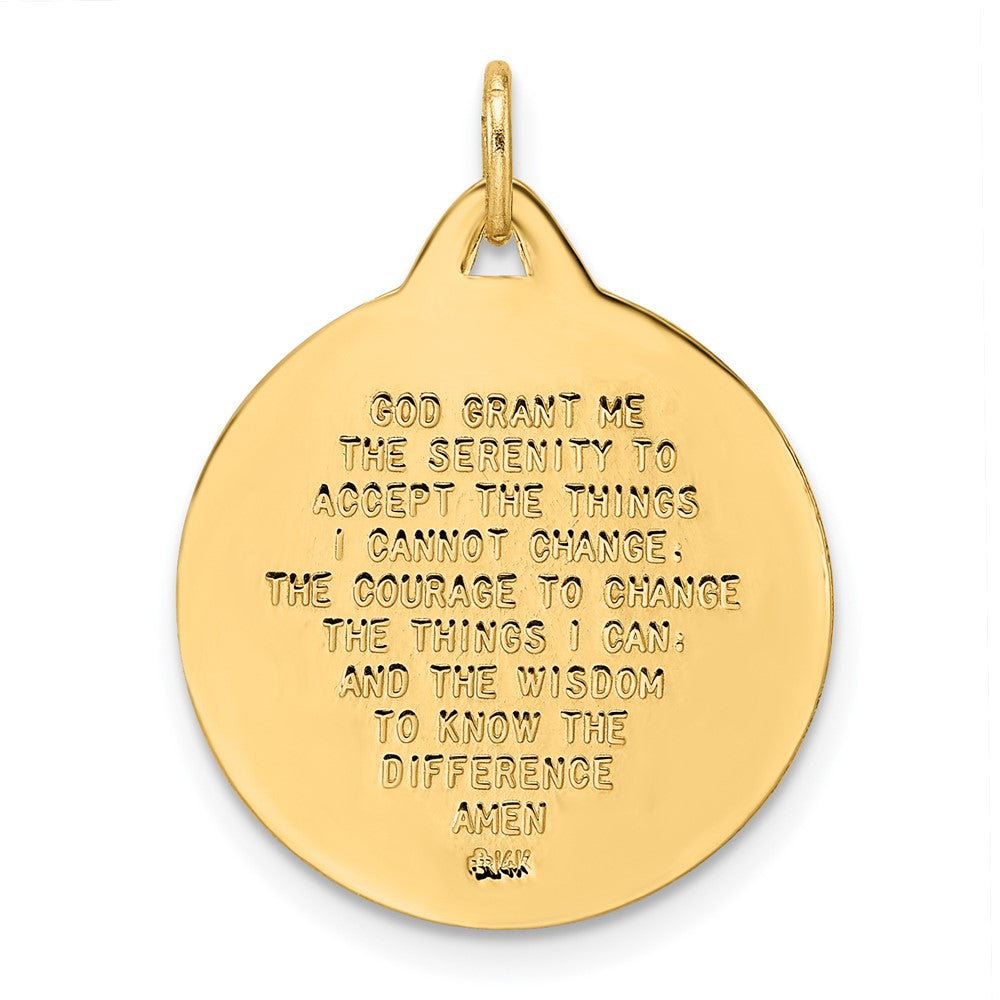 FJC Finejewelers 14 kt Yellow Gold Polished and Satin Solid Praying Hands Disc Charm 27 x 18 mm